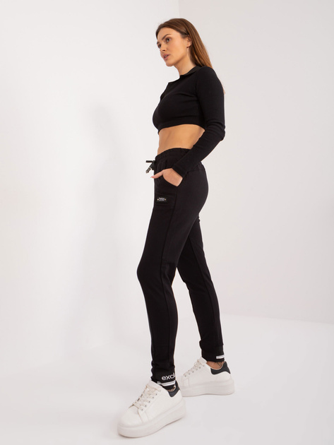 Hurt Czarne dresowe spodnie z ozdobnymi ściągaczami