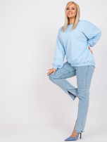Jasnoniebieska bluza dresowa plus size z bawełny Mischa