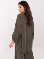 Khaki sztruksowa bluzka z guzikami