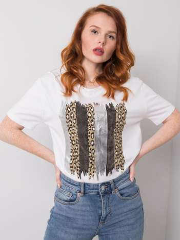 Biały t-shirt bawełniany Rossie