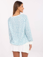 Hurt Miętowo-biała damska bluzka oversize w panterkę