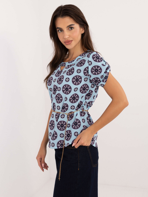 Hurt Jasnoniebieska bluzka wizytowa z wycięciem