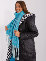 Hurtownia Niebieski szal damski z dzianiny