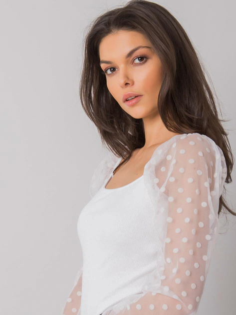 Biała bluzka z ozdobnymi rękawami Charm RUE PARIS