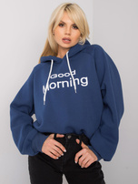 Tmavomodrá zateplená oversize mikina s kapucňou Alice.