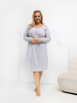 Szara nocna koszula plus size z bawełny