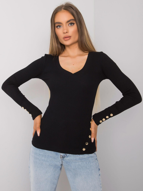 Czarna bluzka prążkowana Abeline RUE PARIS