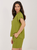 Oliwkowa letnia bluzka od kompletu SUBLEVEL 