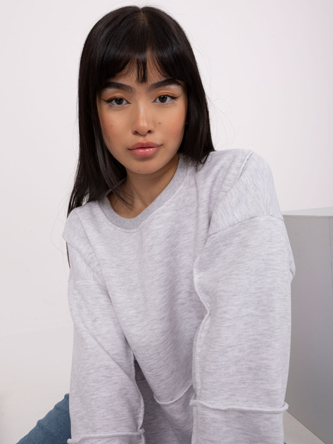 Hurt Jasnoszara melanżowa luźna bluza bez kaptura