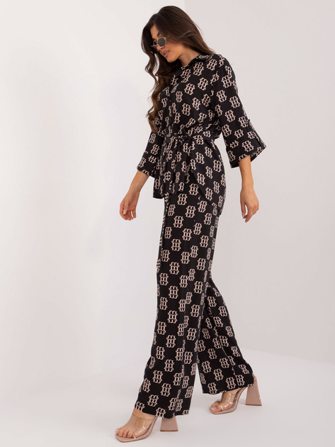 Hurt Czarny dwuczęściowy komplet letni z wiskozy