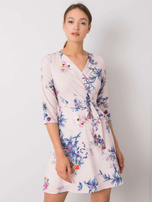 Jasnoróżowa sukienka we wzory Elise