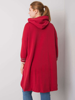 Bordowa bluza z kapturem i aplikacją Belina