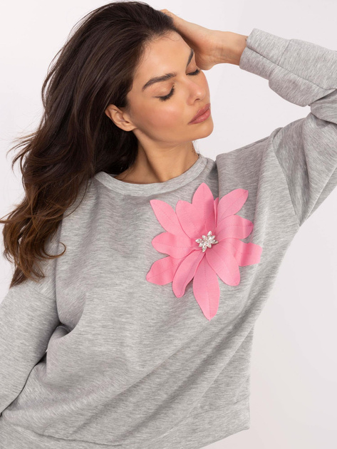 Hurt Szara melanżowa bluza z domieszką wiskozy