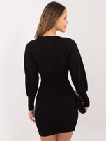 Czarna sukienka prążkowana Leticia RUE PARIS