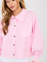 Jasnoróżowa koszula oversize z kieszeniami RUE PARIS 