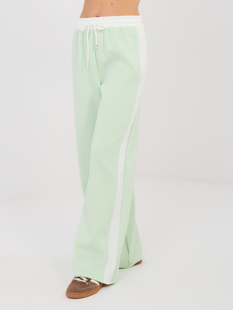 Pistacjowy kolorowy komplet z szerokimi spodniami RUE PARIS