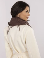 Brązowa trójkątna chusta z bawełny 