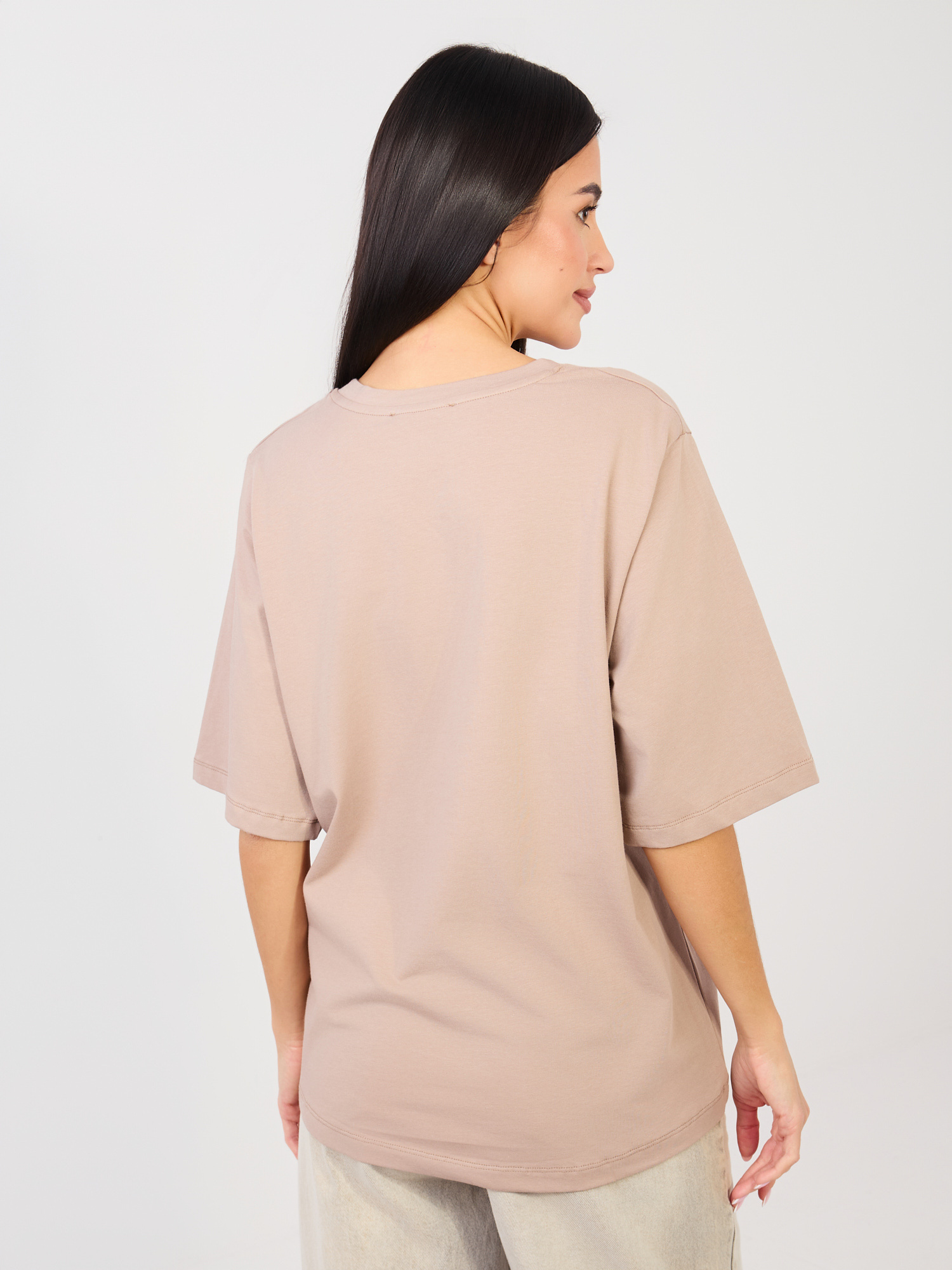T-shirt ciemny bezowy