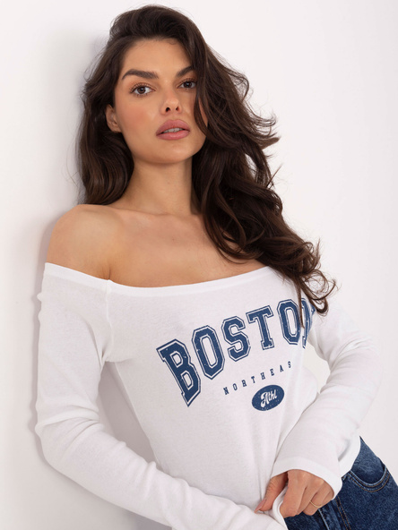 Ecru krótka bluzka z odkrytymi ramionami