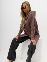 Purple women's alpaca coat with wool blend.