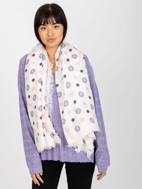 Hurtownia Jasnoróżowy damski szal z nadrukiem