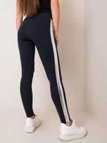 Granatowo-srebrne legginsy Rissa RUE PARIS