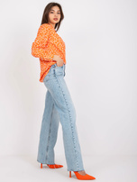 Pomarańczowa luźna bluzka z nadrukiem Inesa