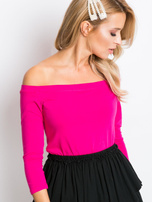 Fuksjowa bluzka z odkrytymi ramionami Blink