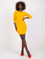 Helles orangefarbiges Kleid, figurbetont gestreift, Batumi RUE PARIS.