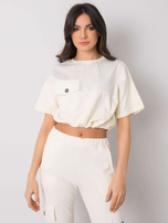 Ecru krótka bluza Arlene RUE PARIS