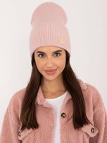 Hurt Jasnoróżowa dzianinowa czapka zimowa RUE PARIS