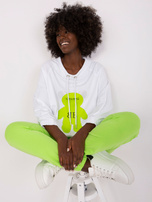 Hurt Ecru-jasnozielony komplet dresowy ze spodniami