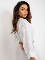 Hurt Biała codzienna sukienka z szerokimi rękawami OCH BELLA