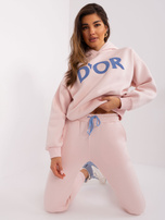 Hurt Jasnoróżowy ocieplany komplet dresowy z bawełny