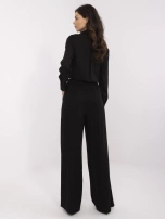 Czarne damskie spodnie palazzo na lato 