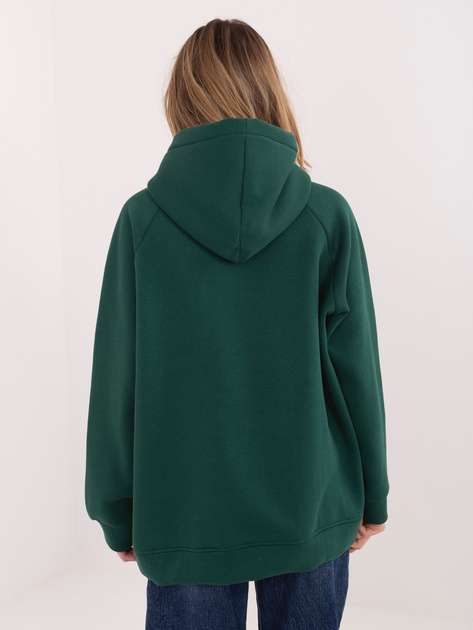 Ciemnozielona bluza oversize z napisem prosecco RUE PARIS