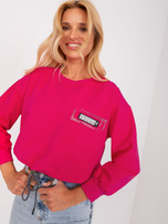 Hurt Fuksjowa krótka bluzka na co dzień z kieszonką