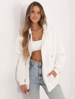 Ecru basic sweatshirt with a zipper.