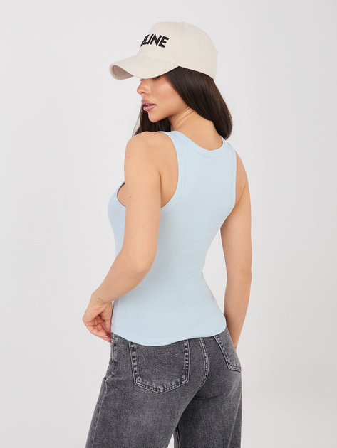 Niebieski pastelowy damski tank top z bawełny SUBLEVEL