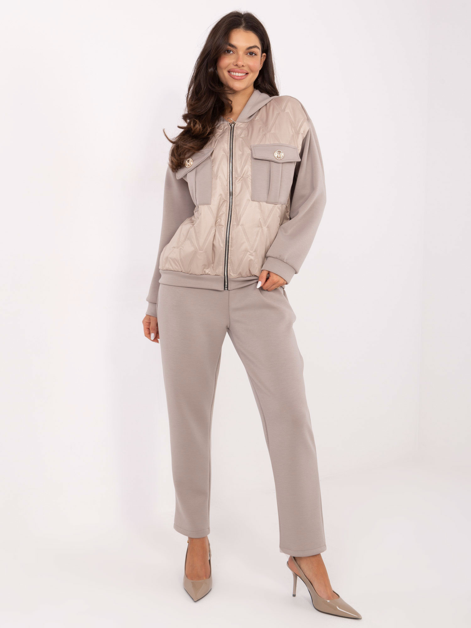 Fango casual set with a quilted sweatshirt.