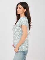 Pistacjowa letnia bluzka z nadrukiem SUBLEVEL