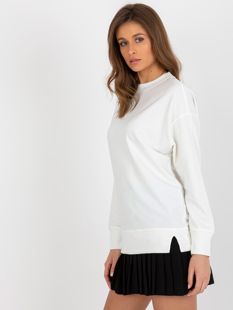 Hurtownia Ecru luźna bluza bez kaptura z rozcięciami
