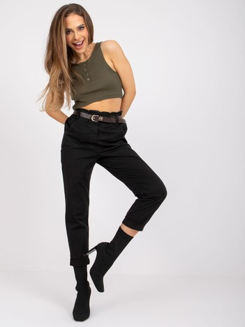 Czarne spodnie materiałowe na co dzień Alizee