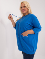 Hurt Ciemnoniebieska bluzka plus size z troczkami