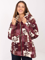 Bordowa pikowana kurtka z kieszeniami 