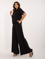Hurt Black women's summer set with a button-up shirt.