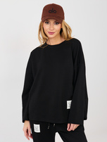 Czarny damski komplet z miękkiego materiału RUE PARIS 