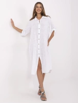White zip-up dress made of cotton OCH BELLA.