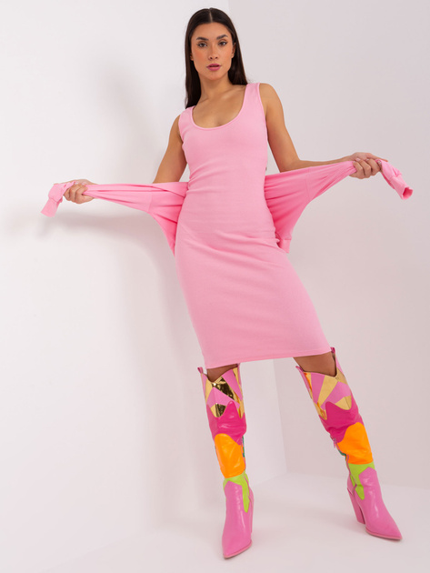 Hurt Różowy damski komplet basic z krótką bluzką