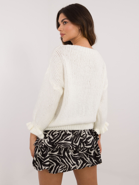 Hurtownia Ecru sweter oversize z domieszką wełny